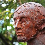 art, sculpture, scrap sculpture, human, replica, head replica, artwork, head, rust, rusty, weld seams, scrap metal, sculpture made from scrap, head made of scrap, scrap head, man, masculine, profile, profile pic, sculpture, sculpture, rust, rust, rust, rust, rust, profile, profile, profile pic